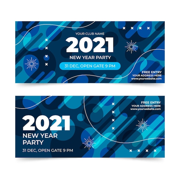 Abstract new year 2021 party banners template