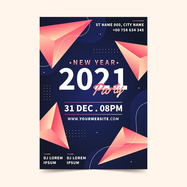 Abstract new year 2021 party poster template