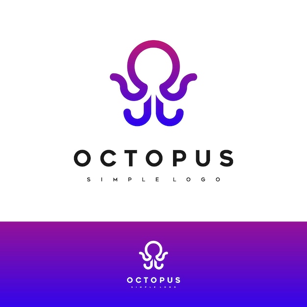 abstract octopus logo with line style,simple octopus logo