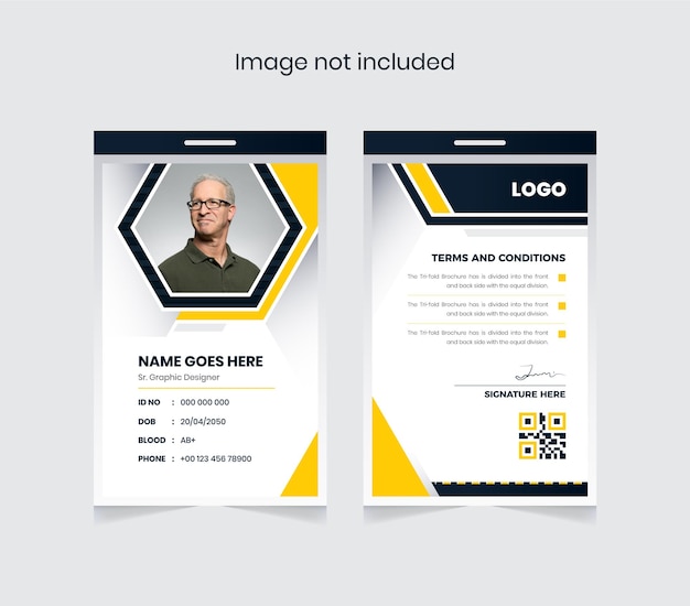 Abstract office id card colorful and creative design front and back id cards for company stuff