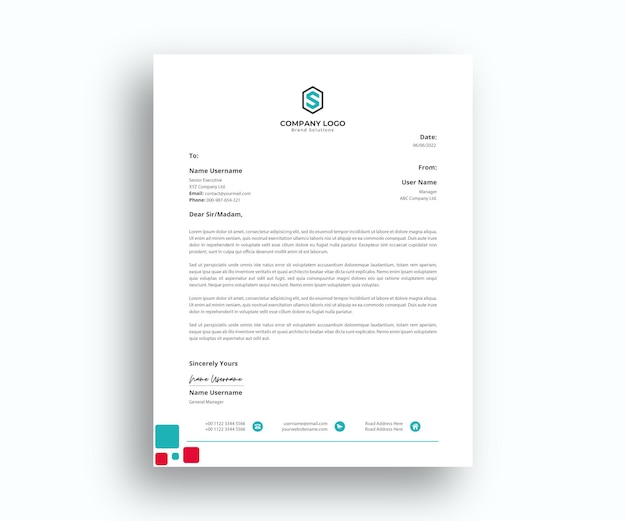 abstract official Letterhead Design template