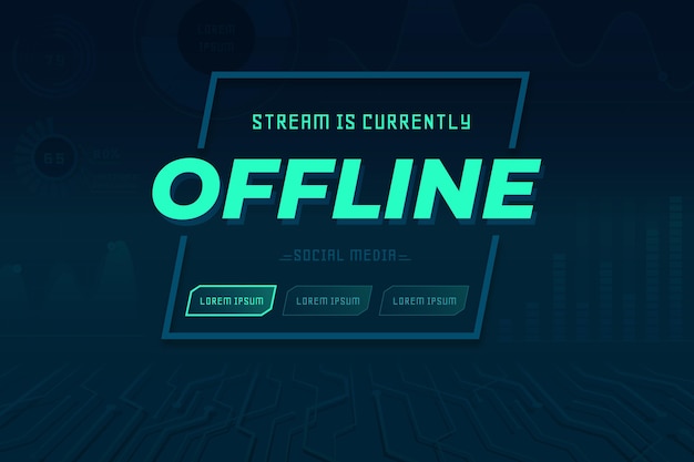 Vector abstract offline twitch banner template