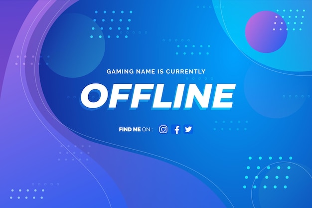 Abstract offline twitch banner template