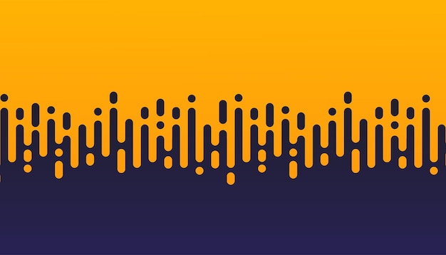 Abstract orange and blue illustration with vertical rounded stripes