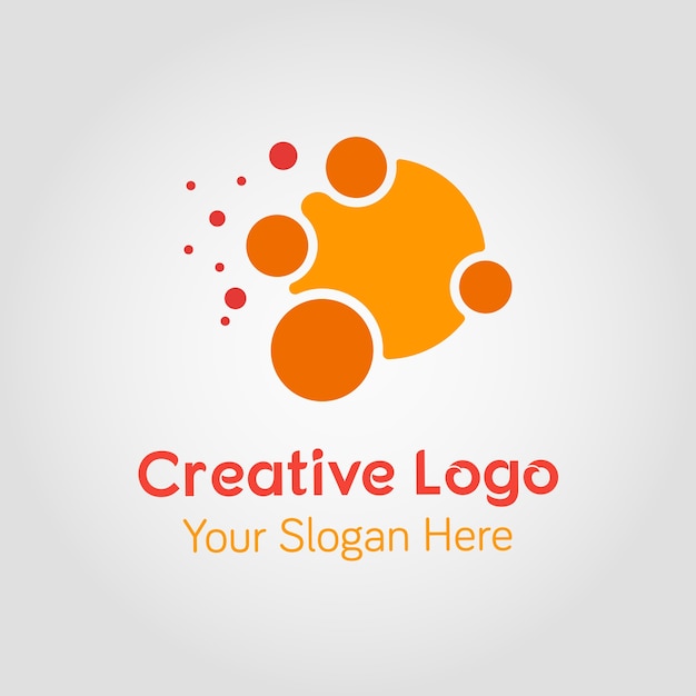 Abstract Orange Circle Logo Template