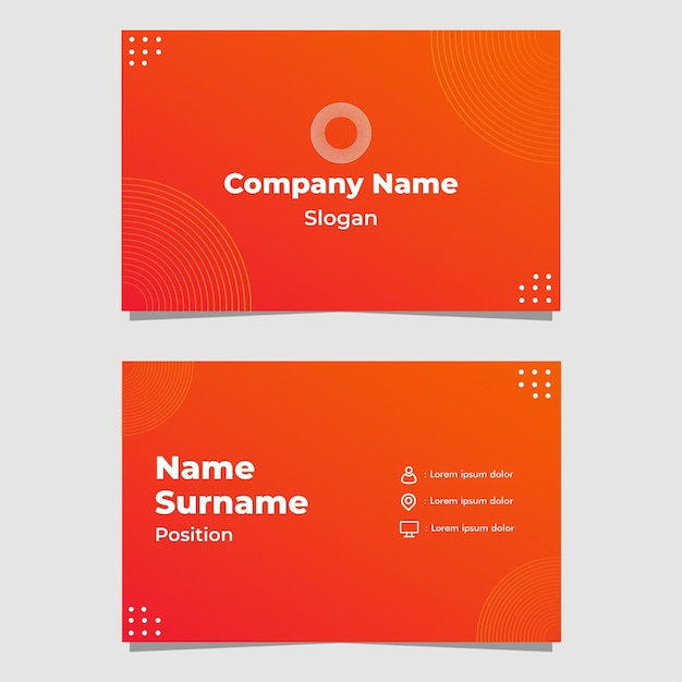 abstract orange gradient business card template