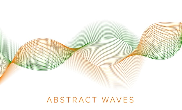 Abstract orange green wave line art pattern background waves