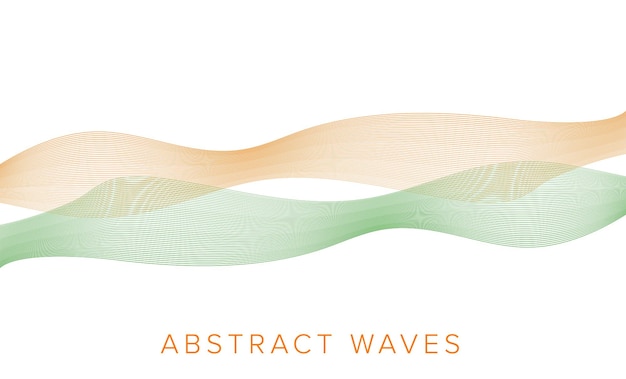 Abstract orange green wave line art pattern background waves