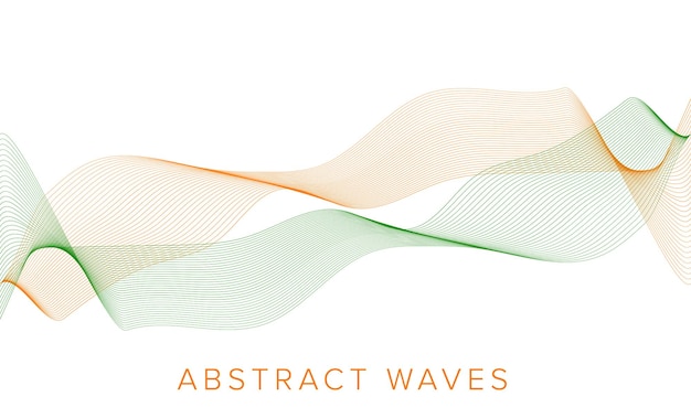 Abstract orange green wave line art pattern background waves