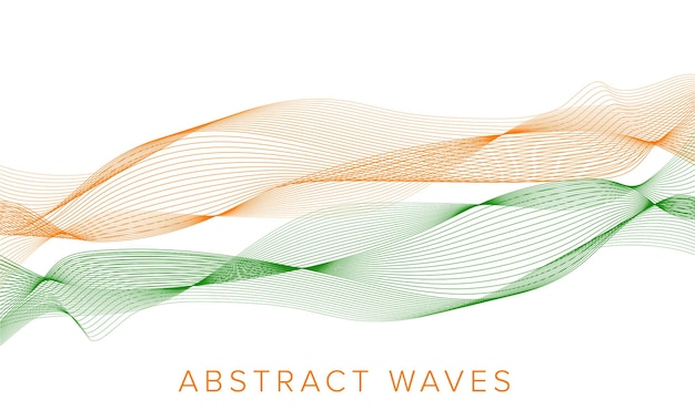 Abstract orange green wave line art pattern background waves