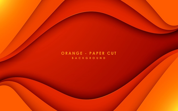 Abstract orange paper cut background