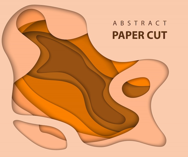 abstract orange paper cut background