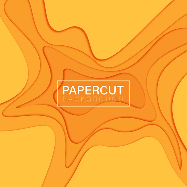 Abstract orange papercut background. Vector illustration.