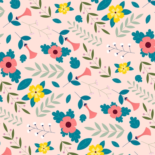 Abstract organic floral pattern background. Vector illustration.