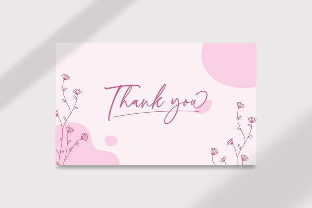 Abstract organic shape thank you wedding card template