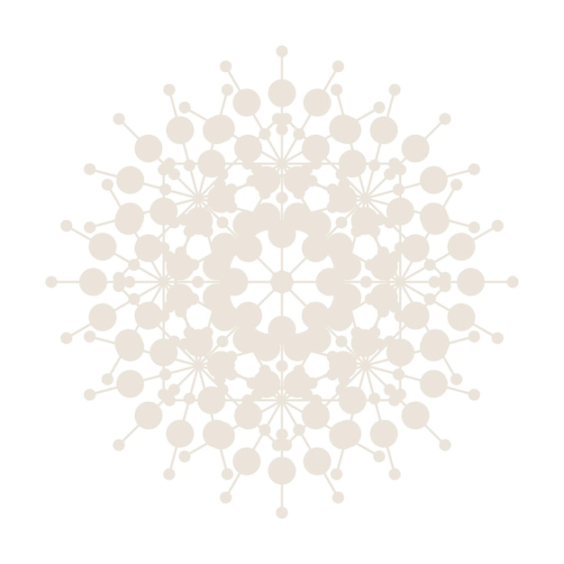 Abstract Oriental Mandala  Snowflake Template. Yoga Arabesque Mandala Lace Pattern Element Icon