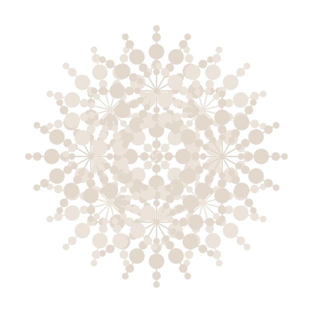 Abstract Oriental Mandala  Snowflake Template. Yoga Arabesque Mandala Lace Pattern Element Icon