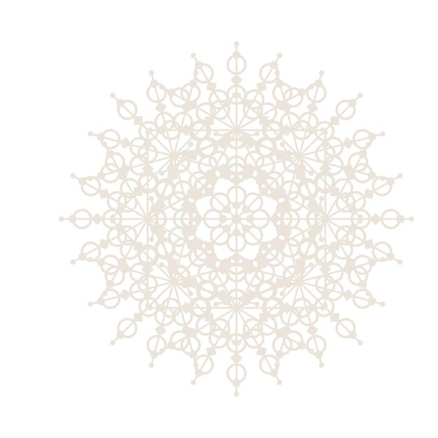 Abstract Oriental Mandala  Snowflake Template. Yoga Arabesque Mandala Lace Pattern Element Icon