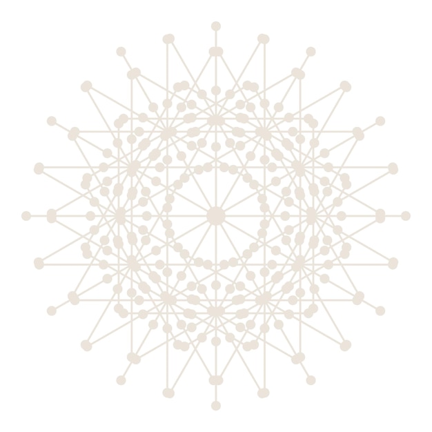 Abstract Oriental Mandala  Snowflake Template. Yoga Arabesque Mandala Lace Pattern Element Icon