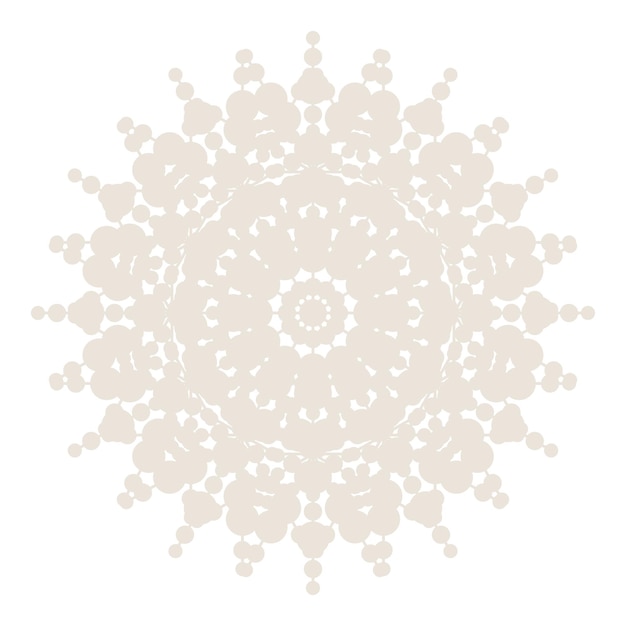 Abstract Oriental Mandala  Snowflake Template. Yoga Arabesque Mandala Lace Pattern Element Icon