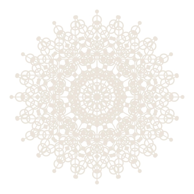 Abstract Oriental Mandala  Snowflake Template. Yoga Arabesque Mandala Lace Pattern Element Icon