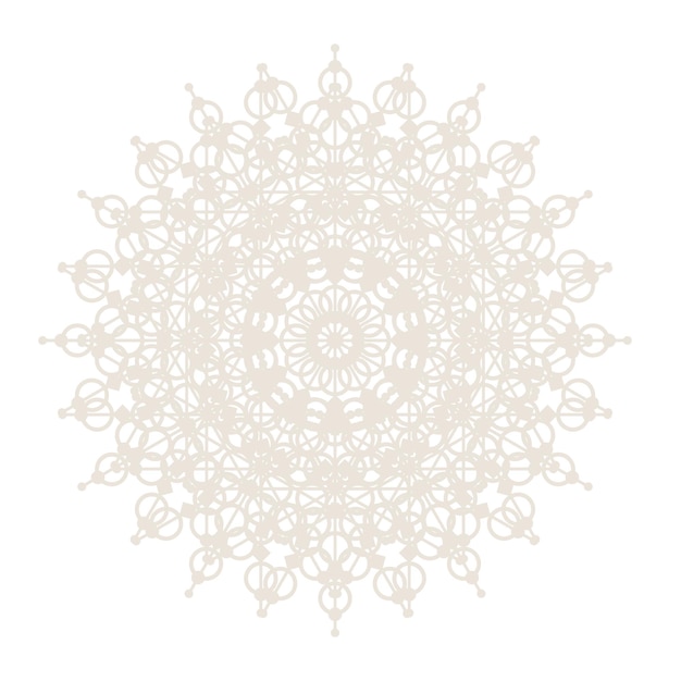 Abstract Oriental Mandala  Snowflake Template. Yoga Arabesque Mandala Lace Pattern Element Icon