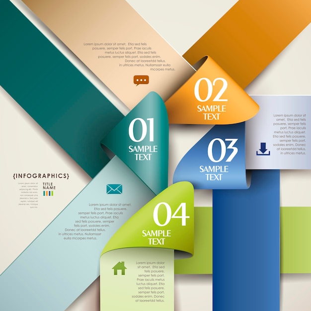 Abstract origam ipaper infographic