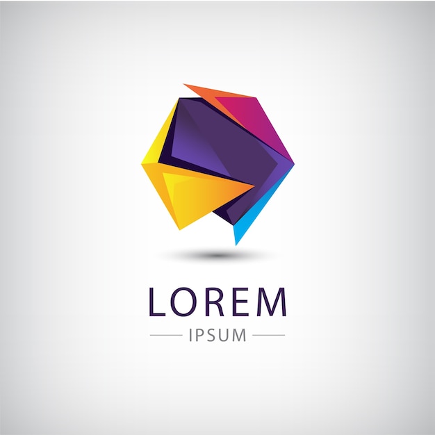 abstract origami colorful logo isolated