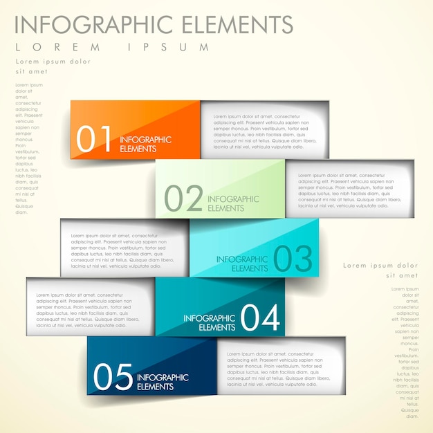 abstract origami infographics