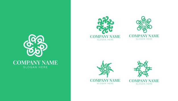 Abstract Ornament Line Logo Set