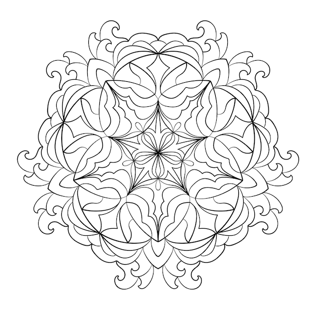 Abstract ornament Mandala elegant pattern Coloring page element