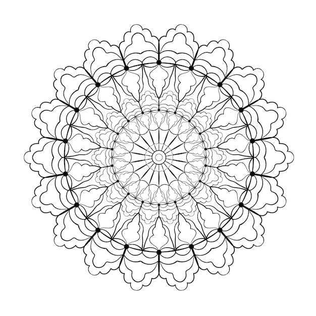 Abstract ornament Mandala elegant pattern Coloring page element