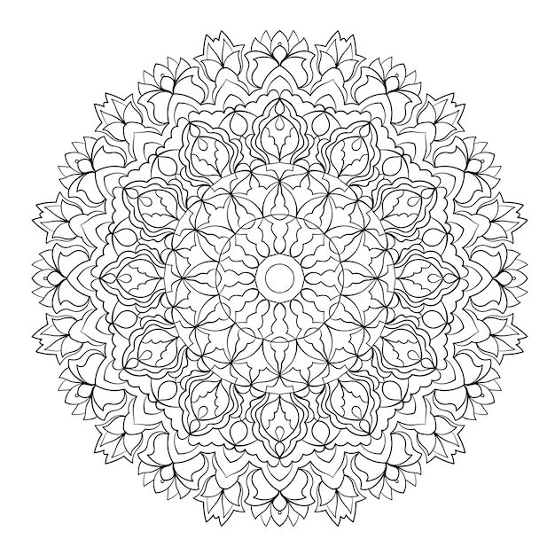 Abstract ornament Mandala elegant pattern Coloring page element