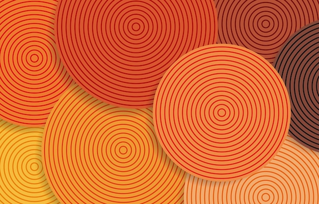 Abstract overlapped circle with striped lines background