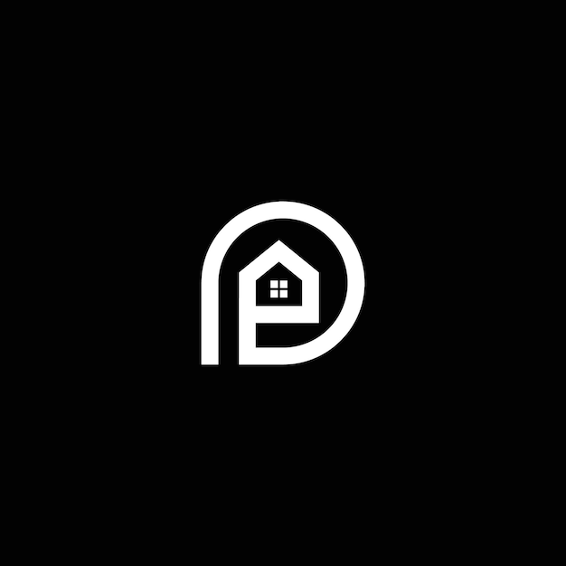 Abstract P letter Pin property Logo. Geotag with house or location logo vector icon