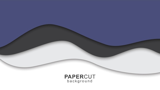 Abstract paper cut background with wavy design