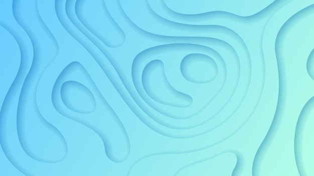 Abstract Paper Cut Wavy Sea Ocean Wave Water Blue White Background Vector Design