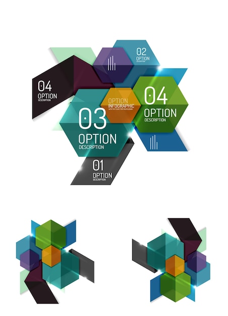 Abstract paper geometric infographic templates