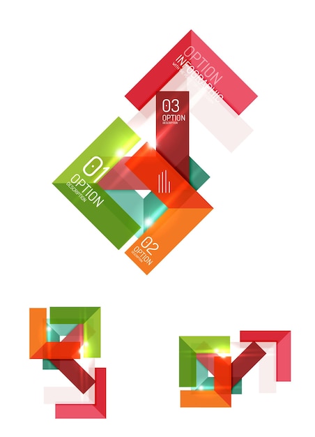 Abstract paper geometric infographic templates