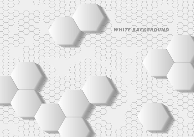 Abstract paper Hexagon white Background light and shadow