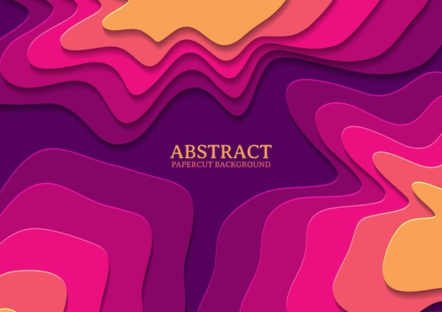 Abstract papercut design background with overlap layer, 3D papercut background multicolors