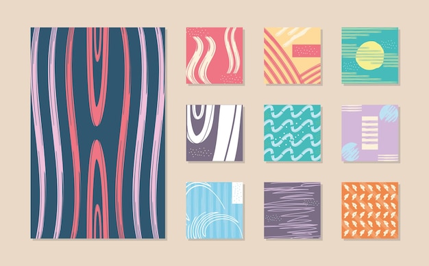 Abstract pattern backgrounds symbol set design, Art and wallpaper theme 