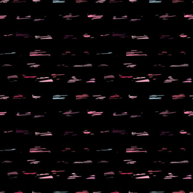 Abstract pattern on a black background Pink brush strokes vector seamless image