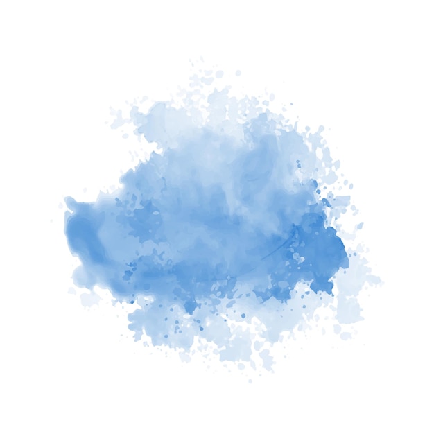 Abstract pattern with blue watercolor cloud on white background