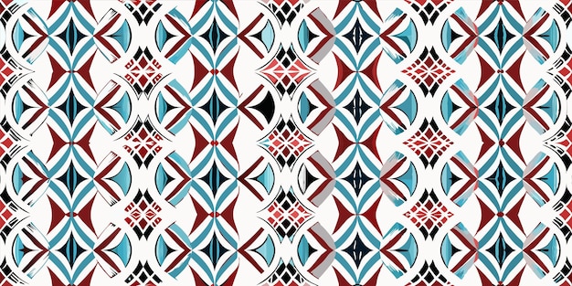 abstract pattern with a red blue and white geometric pattern