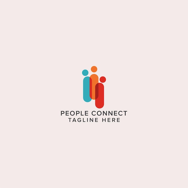 Abstract People Logo people Flat Vector Logo Design Template