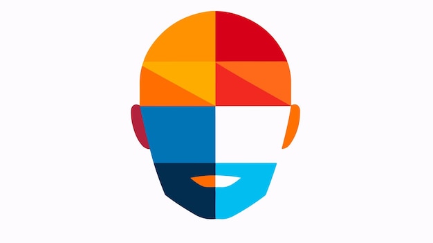 Vector abstract person icon isolated flat illustration