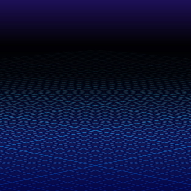 Vector abstract perspective blue grid. wireframe landscape.