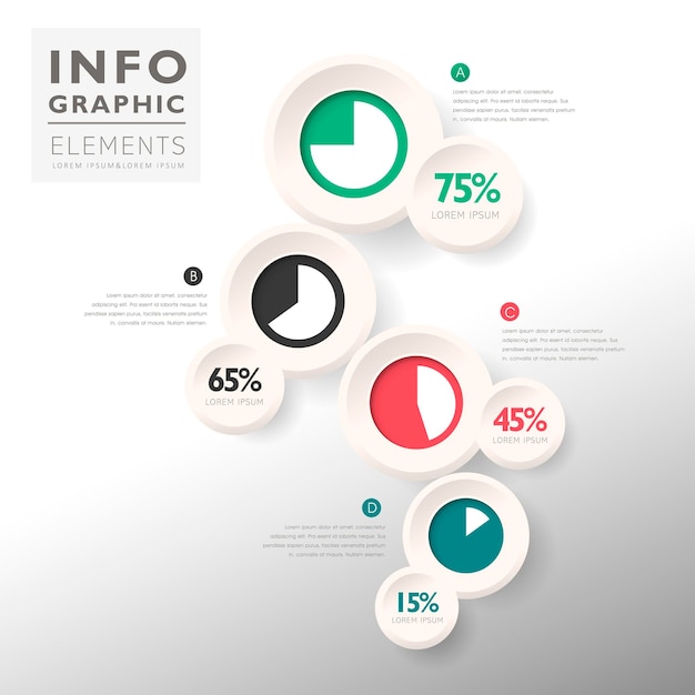 abstract pie chart infographics