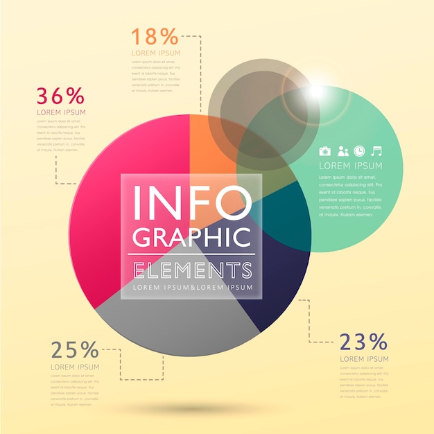 abstract pie chart infographics